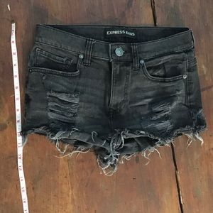 Express Destroyed Denim Shorts